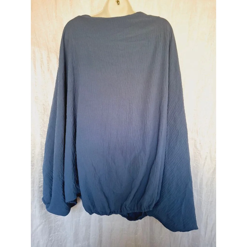 Women's ODDY Blue Blouse 3XL baloon sleeves - Picture 2 of 4